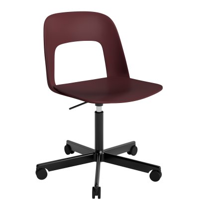 Layout 141 Swivel Chair, Bordeaux, Black powder coated aluminium