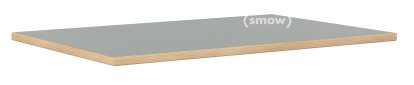 Table Top for Eiermann Table Frames, Linoleum ash grey (Forbo 4132) with oak edge, 140 x 80 cm