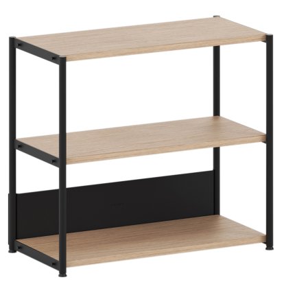 Unit Highboard Wood, Open, Oak / Graphite Black