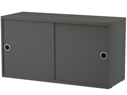 Details String Furniture String System Cabinet With Sliding Doors String System Cabinet With Sliding Doors, Dark grey lacquered, 30 cm