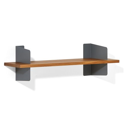 Wall Shelf Atelier, Solid oak, Basalt grey, Version 1, 100 cm