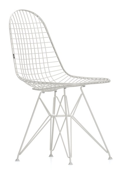 Wire Chair DKR , Powder-coated white