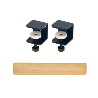 Tiptoe Wall Shelf, Solid Oak, Wall shelf 120 cm, Mineral blue