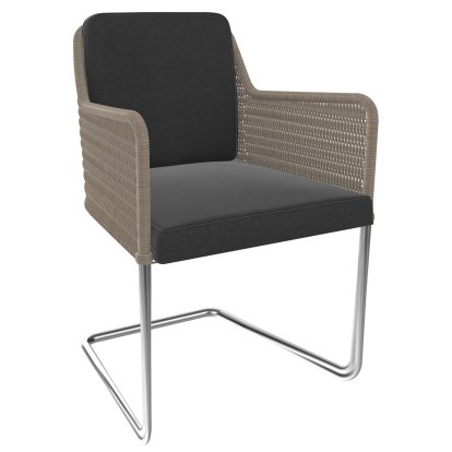D43, Wickerwork I - creamwhite, Fabric Arco - anthracite, Chrom