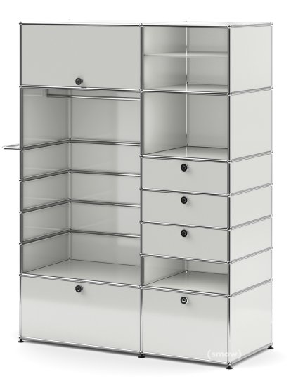 USM Haller Wardrobe Model II, Light grey RAL 7035