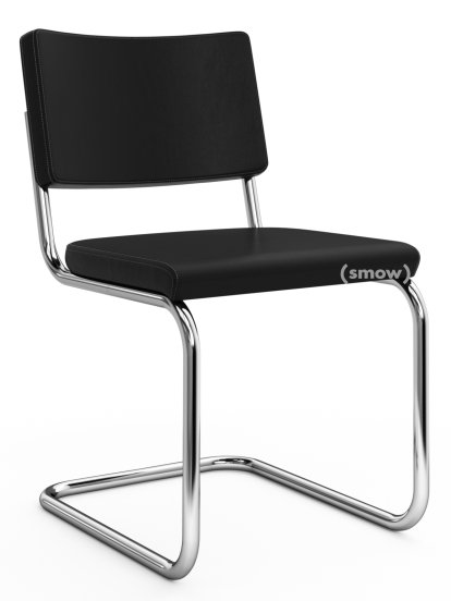 S 32 PV / S 64 PV Pure Materials Cantilever Chair, Nappa Leather black, Without armrests