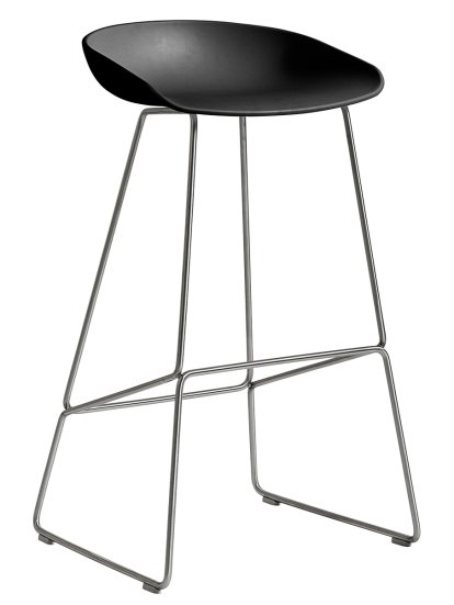 Details Hay About A Stool AAS 38 About A Stool AAS 38, Bar version: seat height 74 cm, Stainless steel, Black