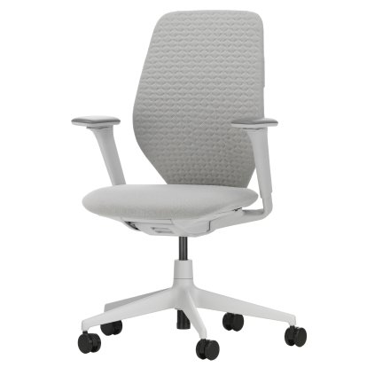 ACX Soft, With forward tilt, with seat depth adjustment, 3D-armrests F, Soft grey, Seat Grid Knit, stone grey, Soft castor for hard floor surfaces