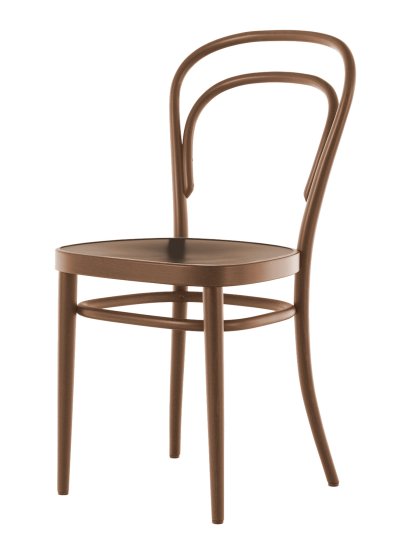 214 / 214 M Chair, Without armrests, Walnut stained beech, Moulded plywood seat
