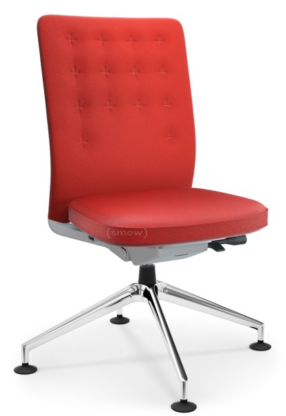 ID Trim Conference, With lumbar support, Without armrests, Soft grey, Seat and back Plano, Poppy red