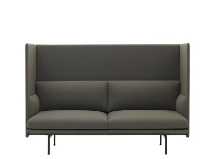 Outline Highback Sofa, 2 Seater, Fabric Fiord 961 - Greyish-green