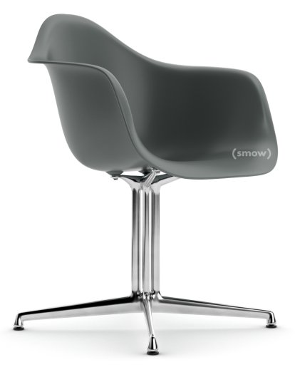 Eames Plastic Armchair RE DAL, Granite grey, Without upholstery, Without upholstery