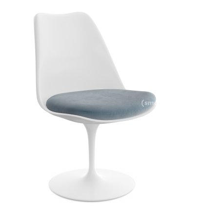 Saarinen Tulip Chair, Swivel, Seat cushion, White, Steel (Eva 172)