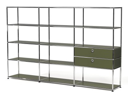 USM Haller Living Room Shelf XL Type 2, Olive green RAL 6003