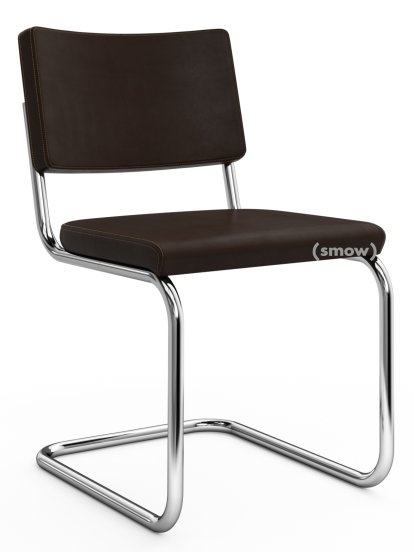 S 32 PV / S 64 PV Pure Materials Cantilever Chair, Nappa Leather dark brown, Without armrests