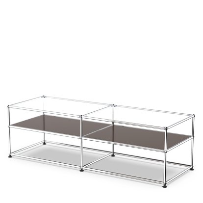 USM Haller Side Table Type 1, Glass, USM brown