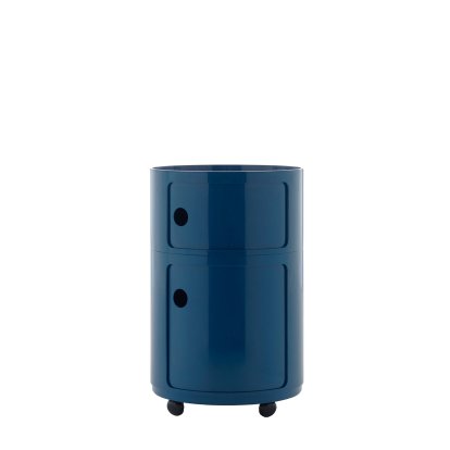 Componibili Container Big, 2 Compartments, Blue, With castors