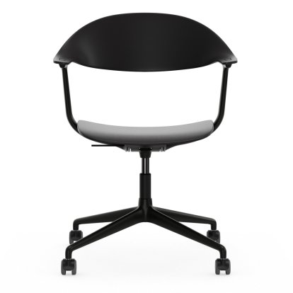Mynt Office Svivel Chair four-star base, Basic dark RE, Without upholstery, Without upholstery, Deep black, Soft castors for hard floor surfaces