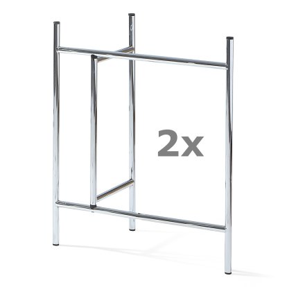 Eiermann 3 Trestle (Set of 2), 78 cm, 78 cm, Chrome