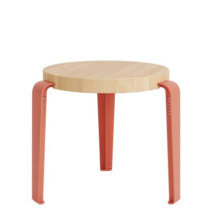 Mini Lou Children's Stool, Solid oak, Flamingo Pink