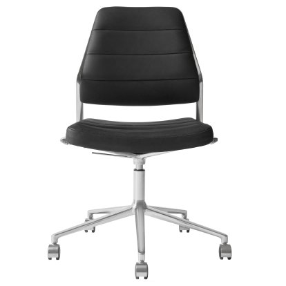 Swivel 454+ swivel chair, Wheeled based, Black leather