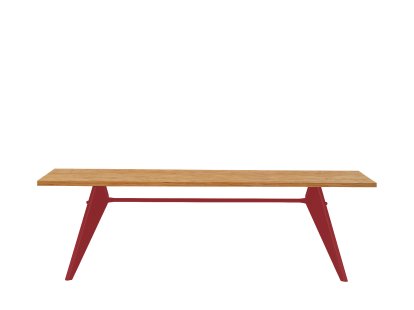 EM Table, 240 x 90 cm, Natural oak solid, oiled, Japanese red
