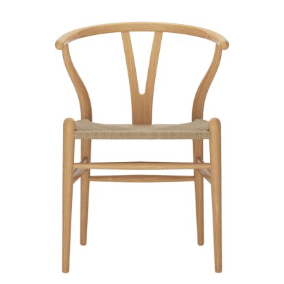 CH24 Wishbone Chair, Lacquered oak, Nature mesh