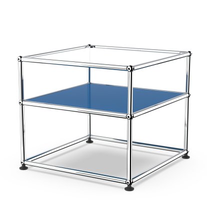 USM Haller side table Type II, Glass, Gentian blue RAL 5010