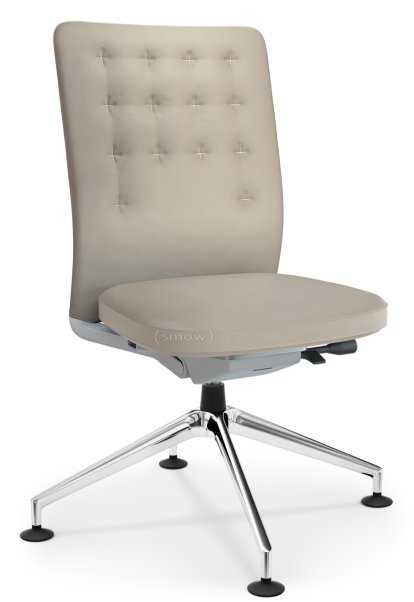 ID Trim Conference, Without lumbar support, Without armrests, Soft grey, Seat and back, leather, Sand