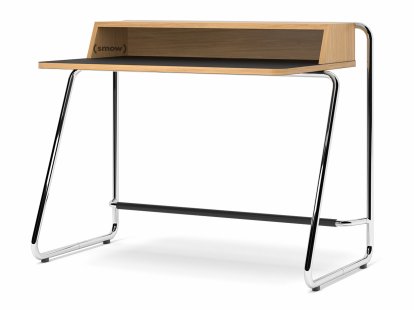 S 1200, ThonetDur deep black with oak edge, Oiled Oak, Chrome-plated