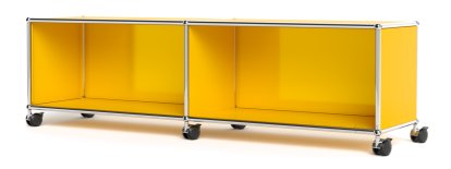 USM Haller TV-/HiFi-Lowboard, Customisable, Golden yellow RAL 1004, Open, Without cable entry hole