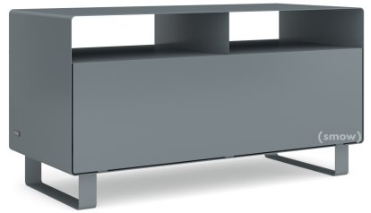 TV Lowboard R 108, Basalt grey (RAL 7012), Sledge base lacquered in same colour as unit exterior