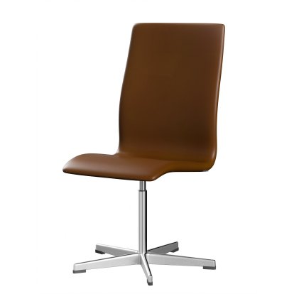 Oxford Office Swivel Chair, Without armrests, Middle-high back, Fixed base, Soft leather, Walnut