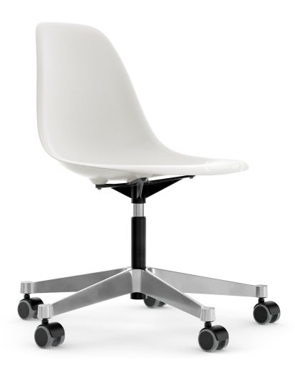 Eames Plastic Side Chair PSCC, White RE, Without upholstery, Without upholstery