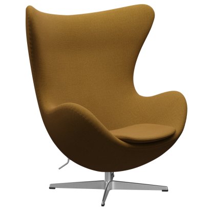 Egg Chair, Re-wool, 448 - Safron/natural, Satin polished aluminium, Without footstool