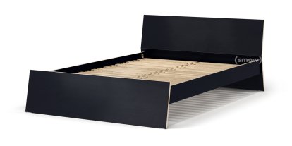 Stockholm Bed, 140 x 200 cm, Black-brown, With headboard, With slatted frame
