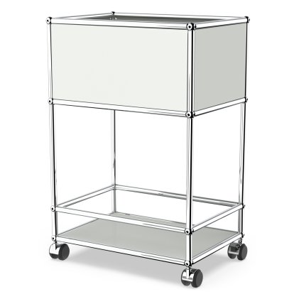 USM Haller Bar Sideboard Type II, Light grey RAL 7035, Soft castors for hard floor surfaces