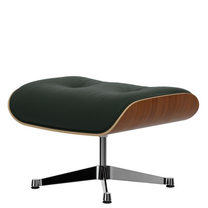 Lounge Chair Ottoman, Walnut, natural, Lether Premium F jade, Aluminium polished