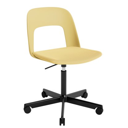 Layout 143 Swivel Chair With Padded Seat, Biscotti / Relate 431, Black powder coated aluminium