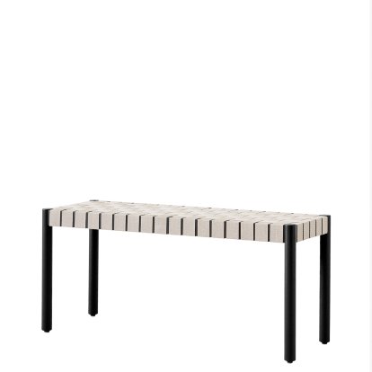 Betty Bench, TK4, 105 cm, Black / natural linen