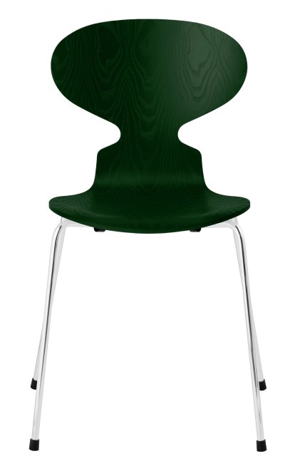 Ant Chair 3101 New Colours, Coloured ash, Evergreen, Chrome