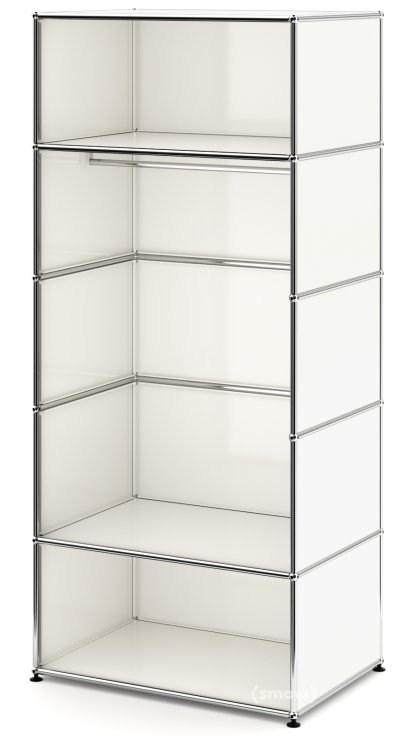 USM Haller Clothes Rack M with Rail, Model II, Pure white RAL 9010
