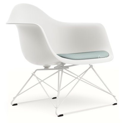 Eames Plastic Armchair RE LAR, White non-RE, Seat upholstery
