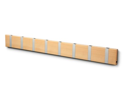 Knax, 8 hooks, Aluminium, Beech clear varnished