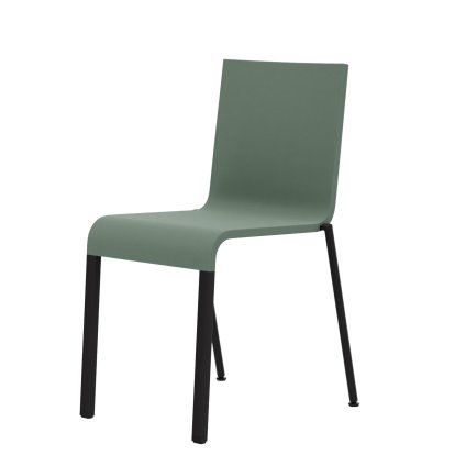 .03 Chair, Stackable, Base powder-coated black, Without armrests, Mint