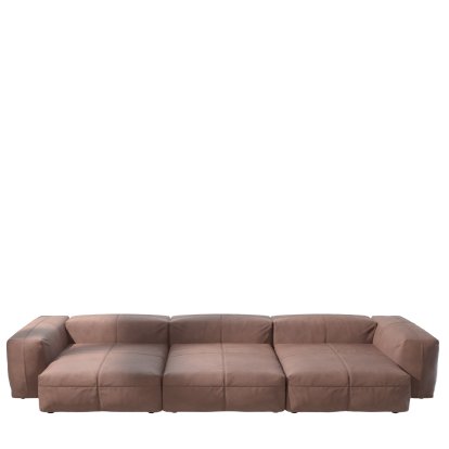 Vetsak Sofa Set 5, Leather - Stone, Without cushion