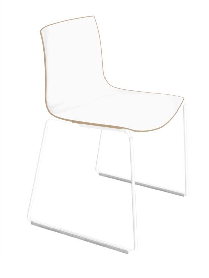 Catifa 46 Sledge, White, Bicoloured, Back sand, seat white, Without armrests