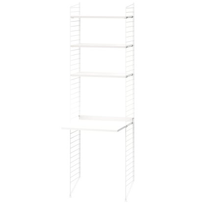 Floor Shelf with Desk, White lacquered