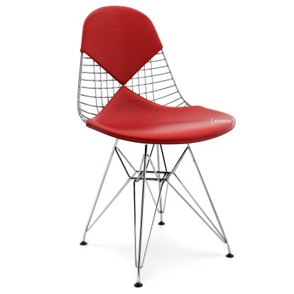 Seat Cushion for Wire Chair (DKR/DKW/DKX/DKL/LKR), Seat and backrest cushion (Bikini), Leather (Standard), Red