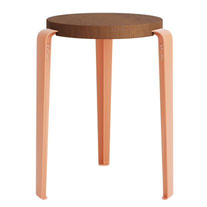 Lou Stool, Solid Wood, Tinted oak, Ash pink